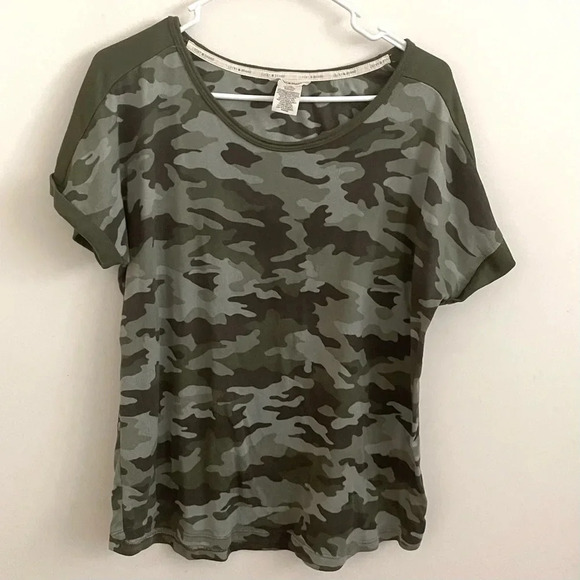 Lucky Brand Women’s  T-Shirt Camouflage Pull Over Short Sleeve Basic Green L - Picture 1 of 5